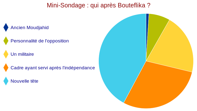 :Mini-Sondage : qui après Bouteflika ? (pie chart)