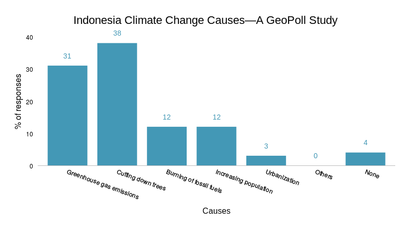 Indonesia Climate Change Causes—A GeoPoll Study (bar chart) | ChartBlocks